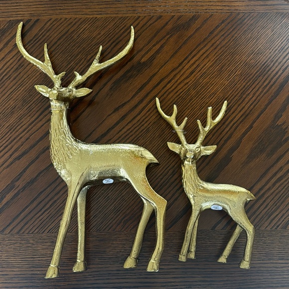 Christmas Gold Metal Deer set new - Picture 2 of 14